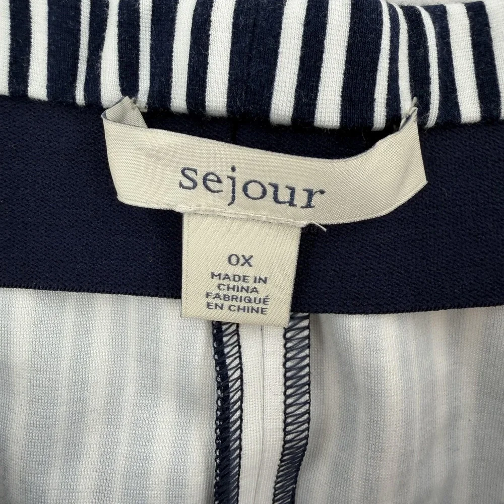 Sejour Skirt Womens 0X Plus Navy White Striped Alexis Pencil Pull On‎ Stretch